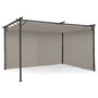 Voir la diapositive 4 : ID MARKET Lot de 2 rideaux pour pergola taupe 3 et 4 M panneaux muraux avec fermeture éclair