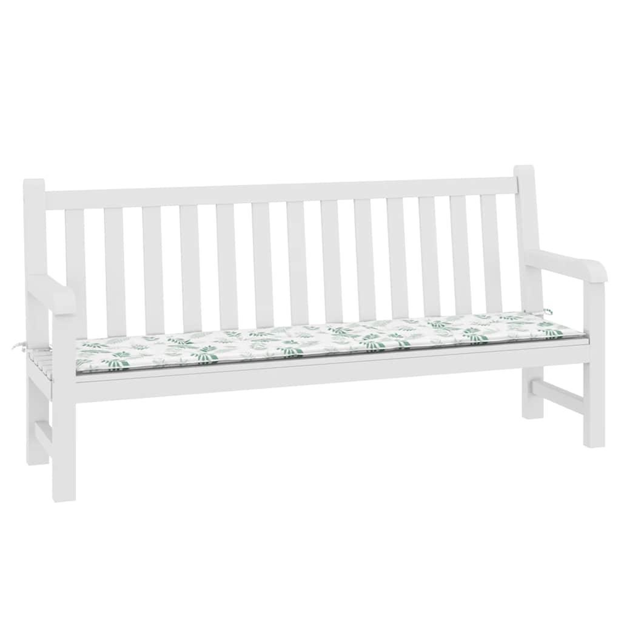 Voir la diapositive 3 : VIDAXL Coussin de banc de jardin motif de feuilles 200x50x3 cm tissu