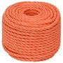 Voir la diapositive 2 : VIDAXL Corde de travail Orange 16 mm 25 m Polypropylene