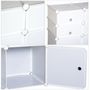 Voir la diapositive 6 : HOMCOM Armoire étagère à chaussures 3 niveaux 6 compartiments plastique + autocollants décoratifs 75L x 37l x 73H cm blanc