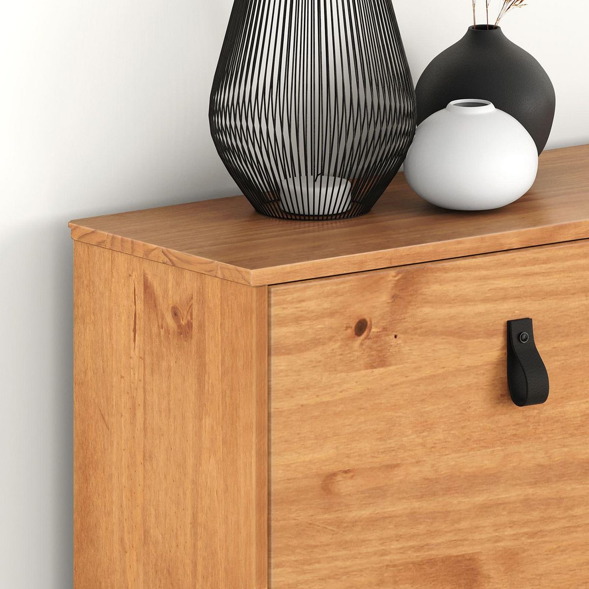 IDIMEX Meuble à chaussures MIKKA avec 4 abattants en pin massif