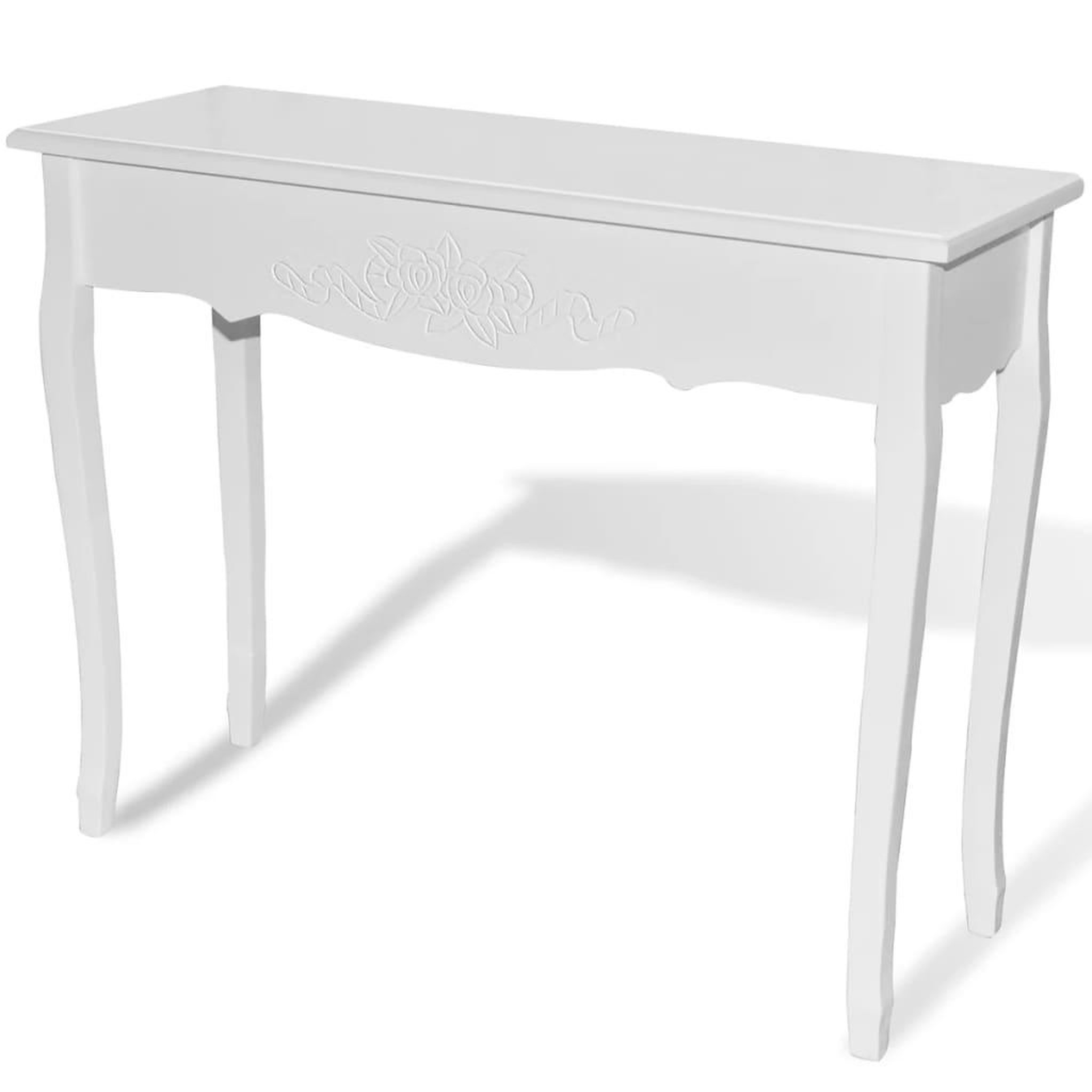 VIDAXL Table de console et coiffeuse blanc