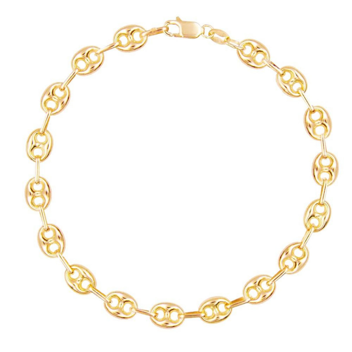 L'ATELIER D'AZUR Bracelet Or Jaune Maille Grain de Café - Homme