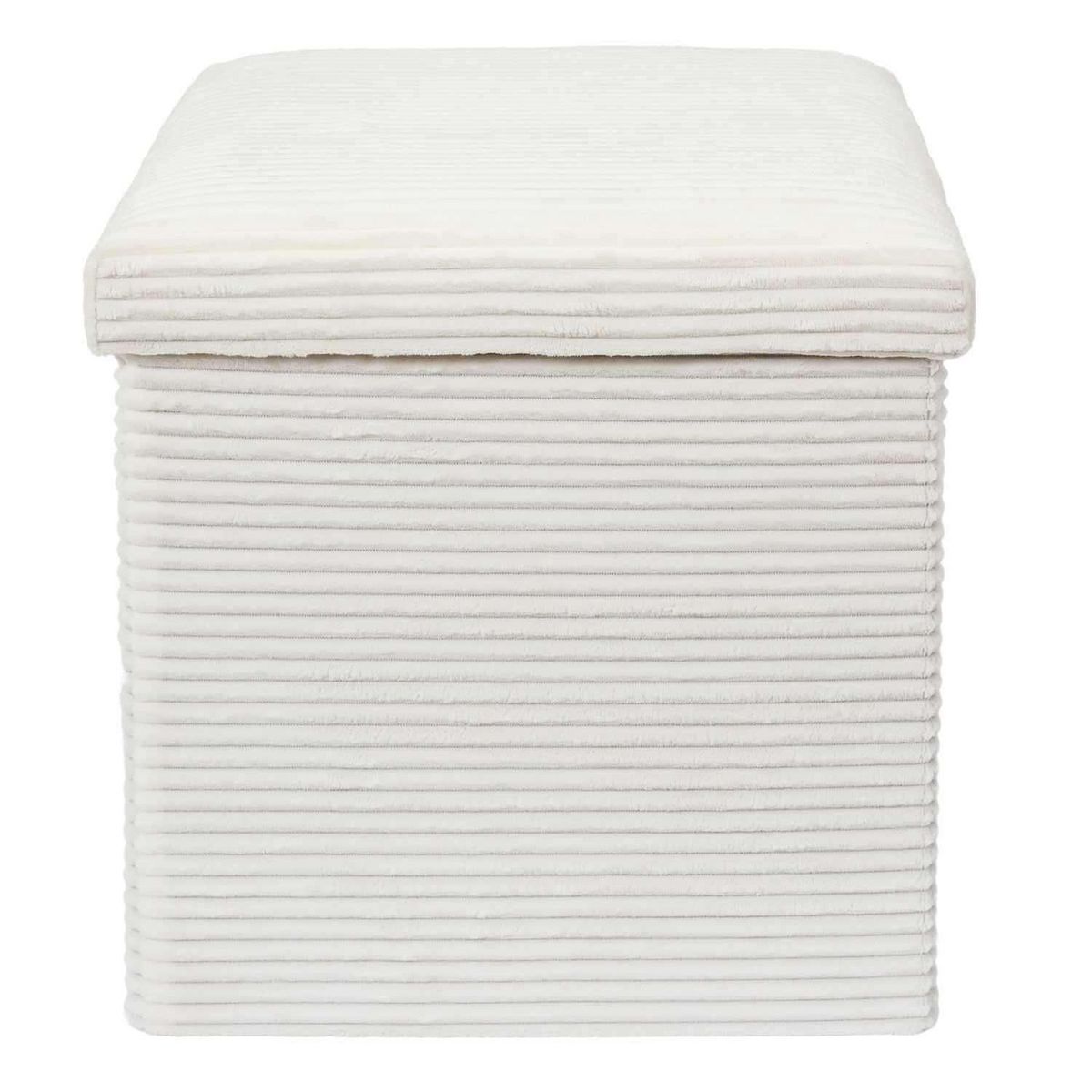 The Home Deco Factory Pouf de rangement pliable effet côtelé