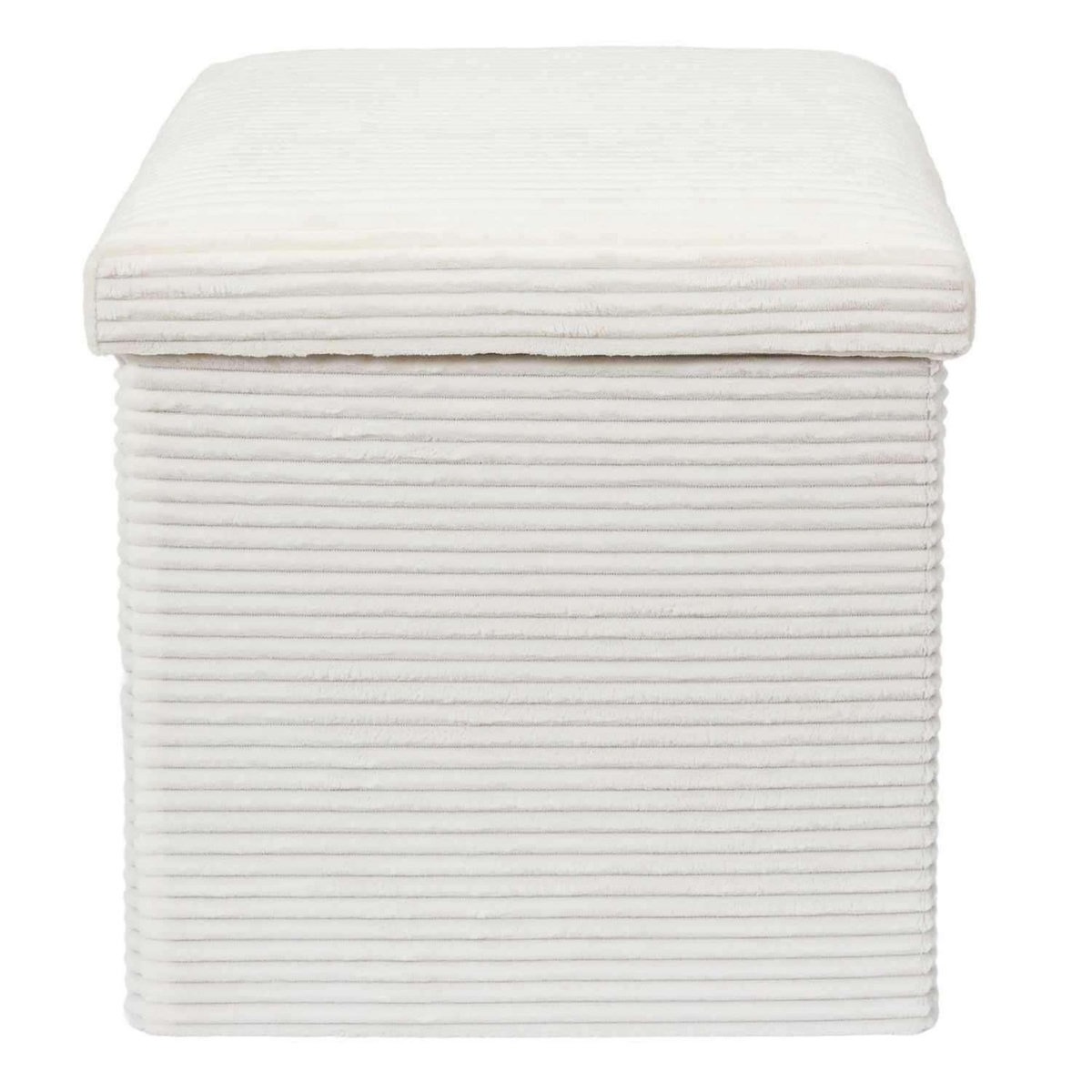 The Home Deco Factory Pouf de rangement pliable effet côtelé