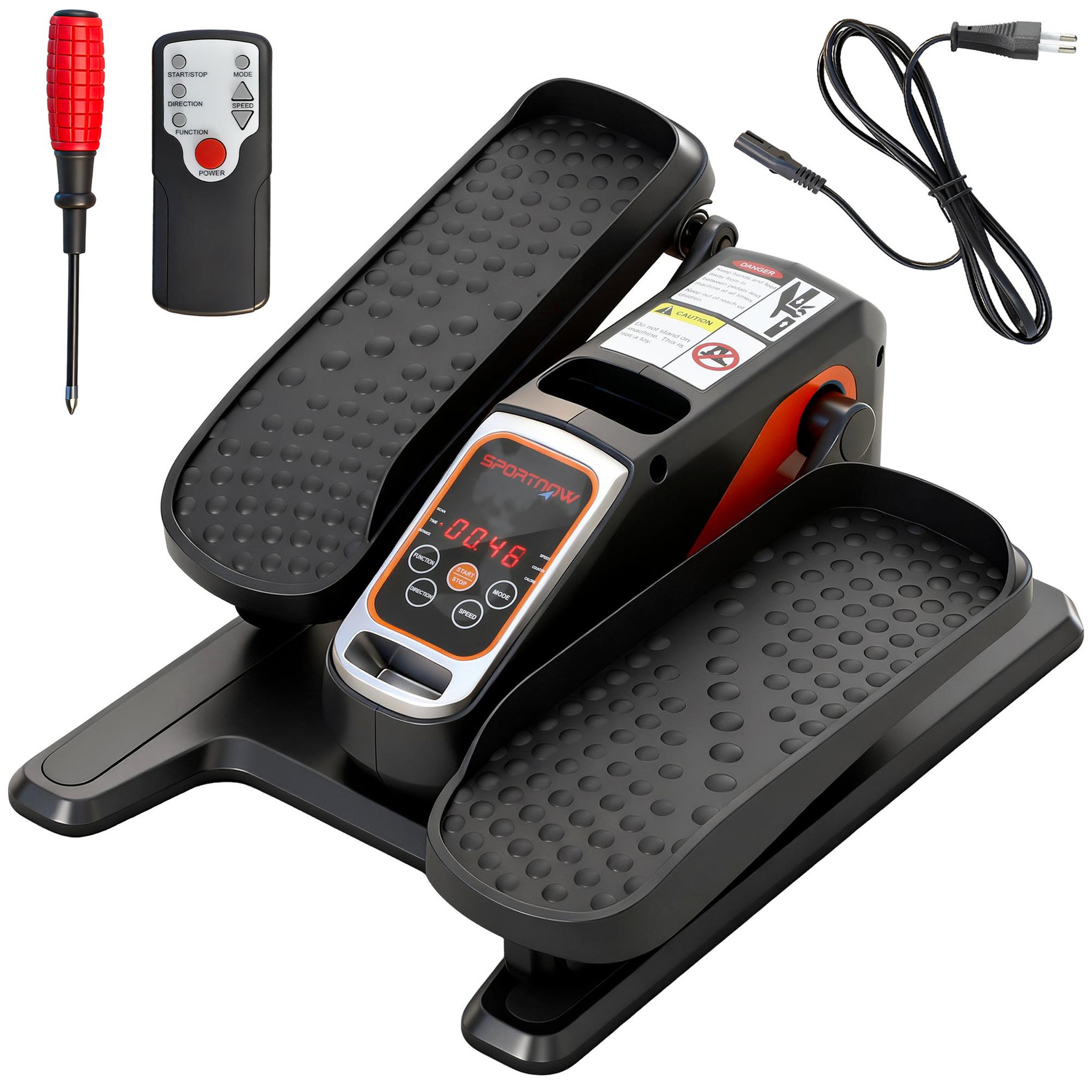 Voir la diapositive 2 : HOMCOM Mini Vélo elliptique 12 vitesses mode manuel & auto 3 programmes télécommande écran LCD