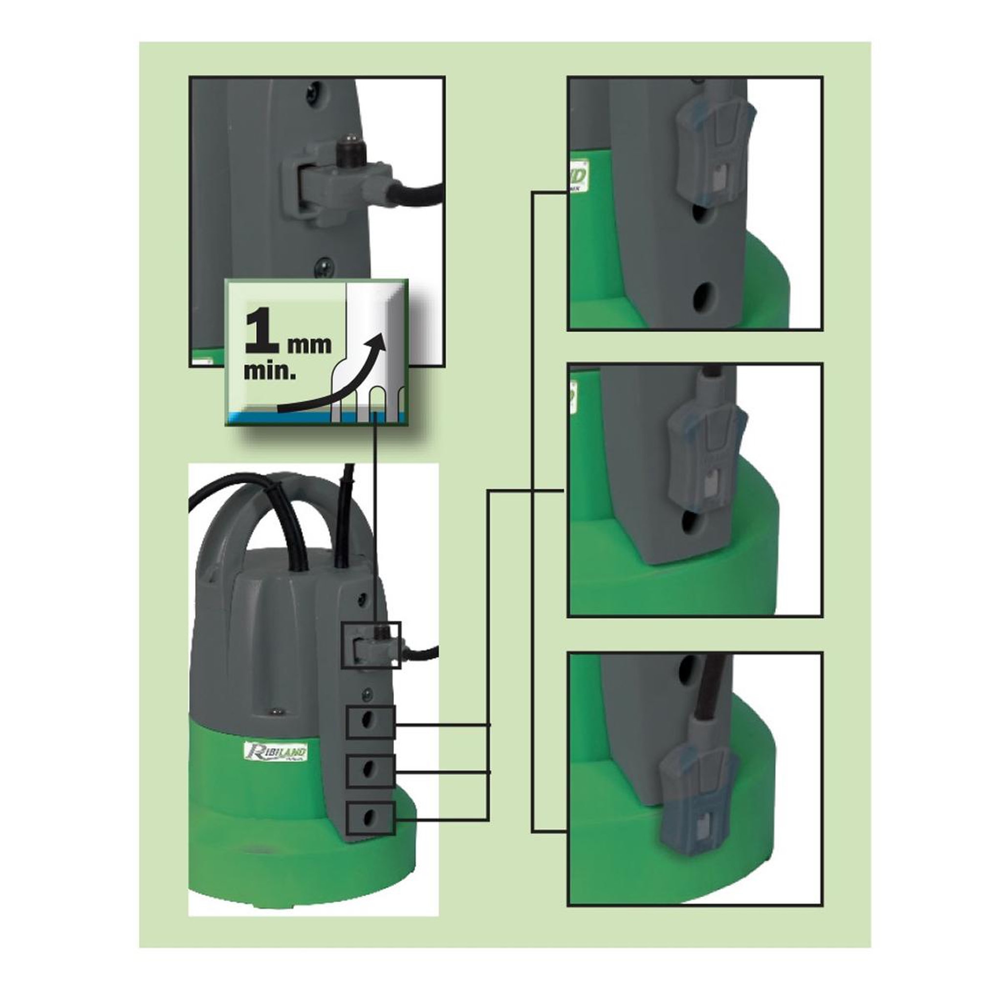 Voir la diapositive 5 : Ribimex Pompe vide-cave serpillère eaux claires 400w - prpvc401sp