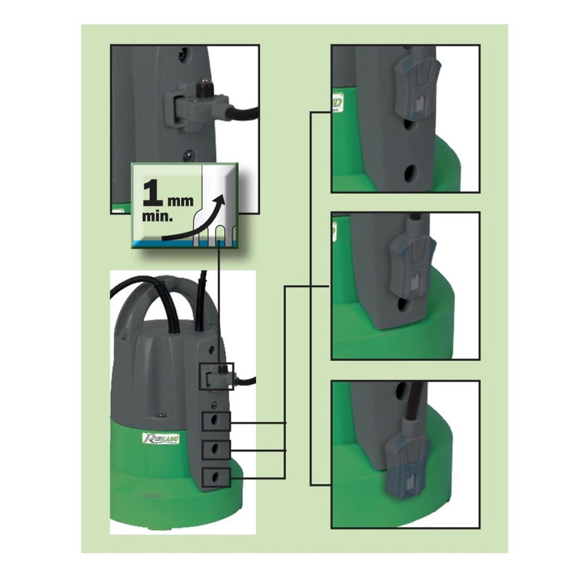 Ribimex Pompe vide-cave serpillère eaux claires 400w - PRPVC401SP
