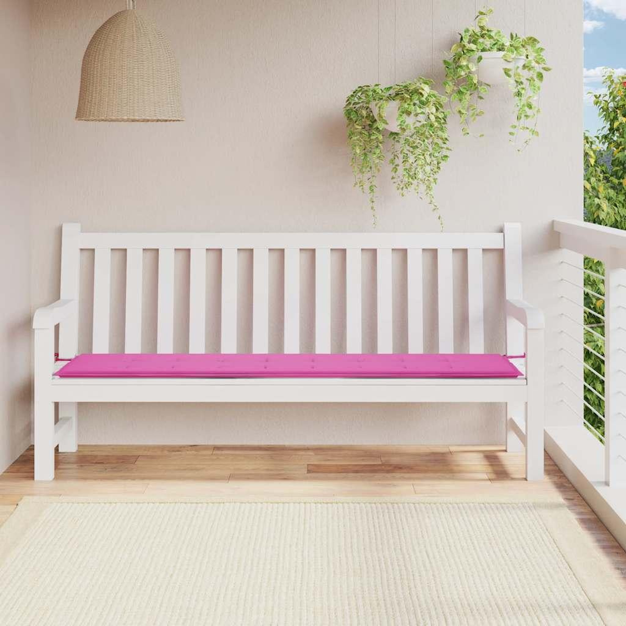 VIDAXL Coussin de banc de jardin rose 200x50x3 cm tissu
