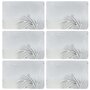 Voir la diapositive 1 : HABITABLE Lot de 6 sets de table motif feuillage avec encre métallique EDEN - 30 x 45 cm - Argent et blanc
