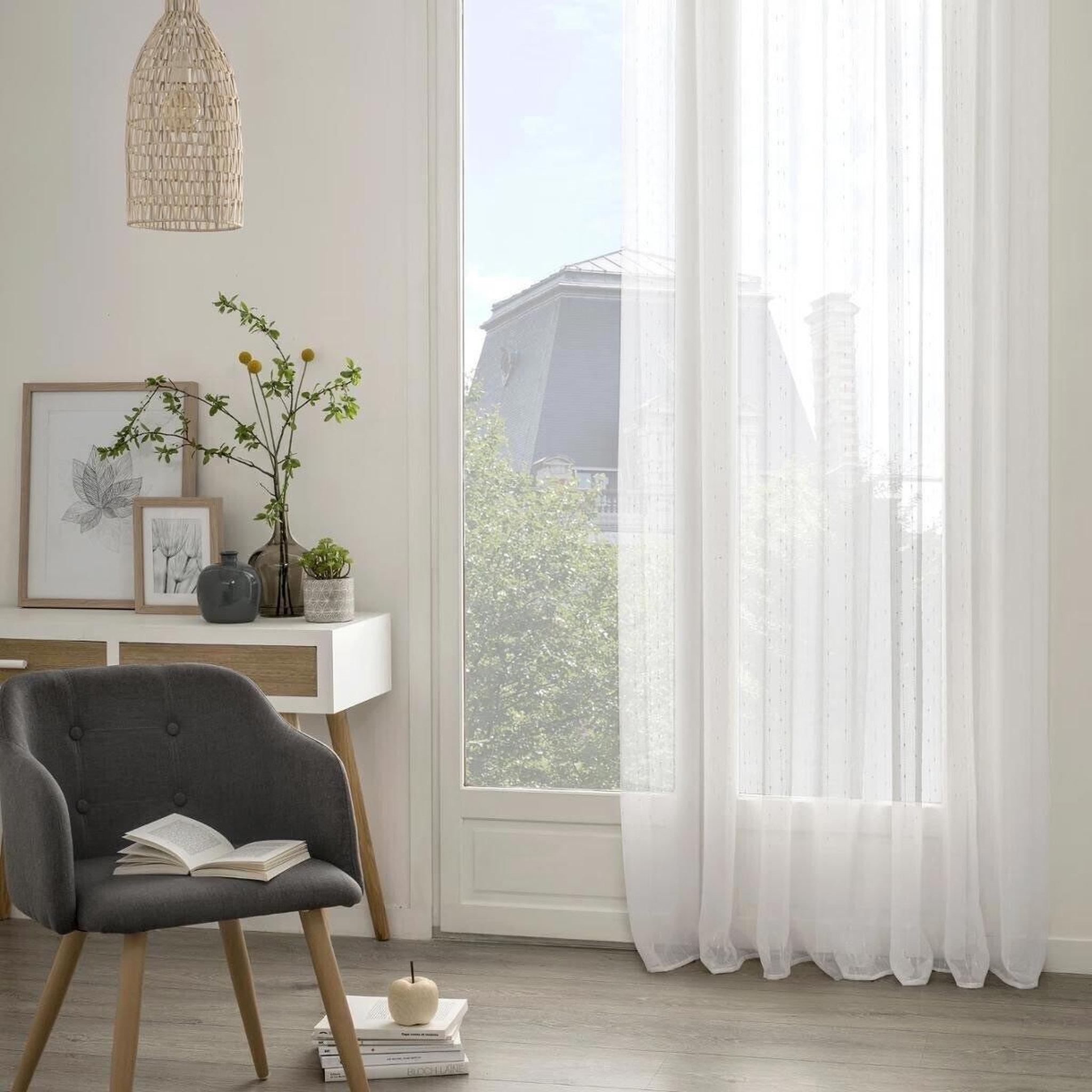 ATMOSPHERA Rideau voilage  anissa  140x240cm blanc