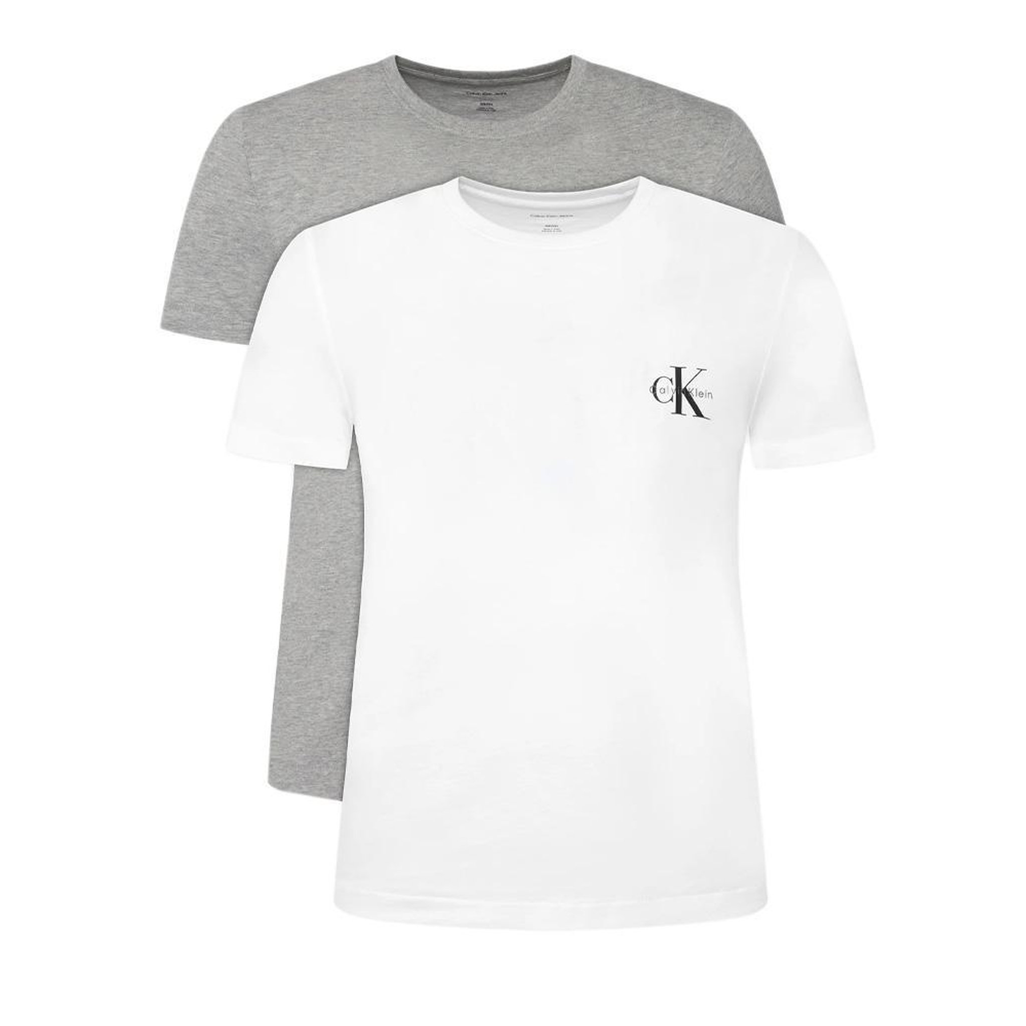 CALVIN KLEIN JEANS Lot de 2 T-Shirt Gris/Blanc Femme Calvin Klein Jeans Monologo. Coloris disponibles : Gris