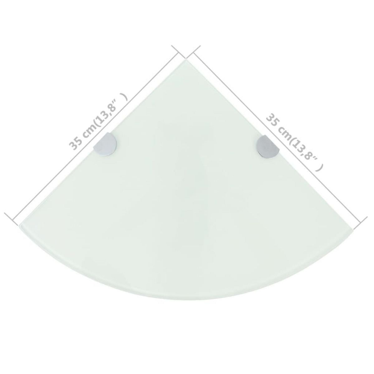 VIDAXL Etagere de coin avec supports chromes Verre Blanc 35 x 35 cm