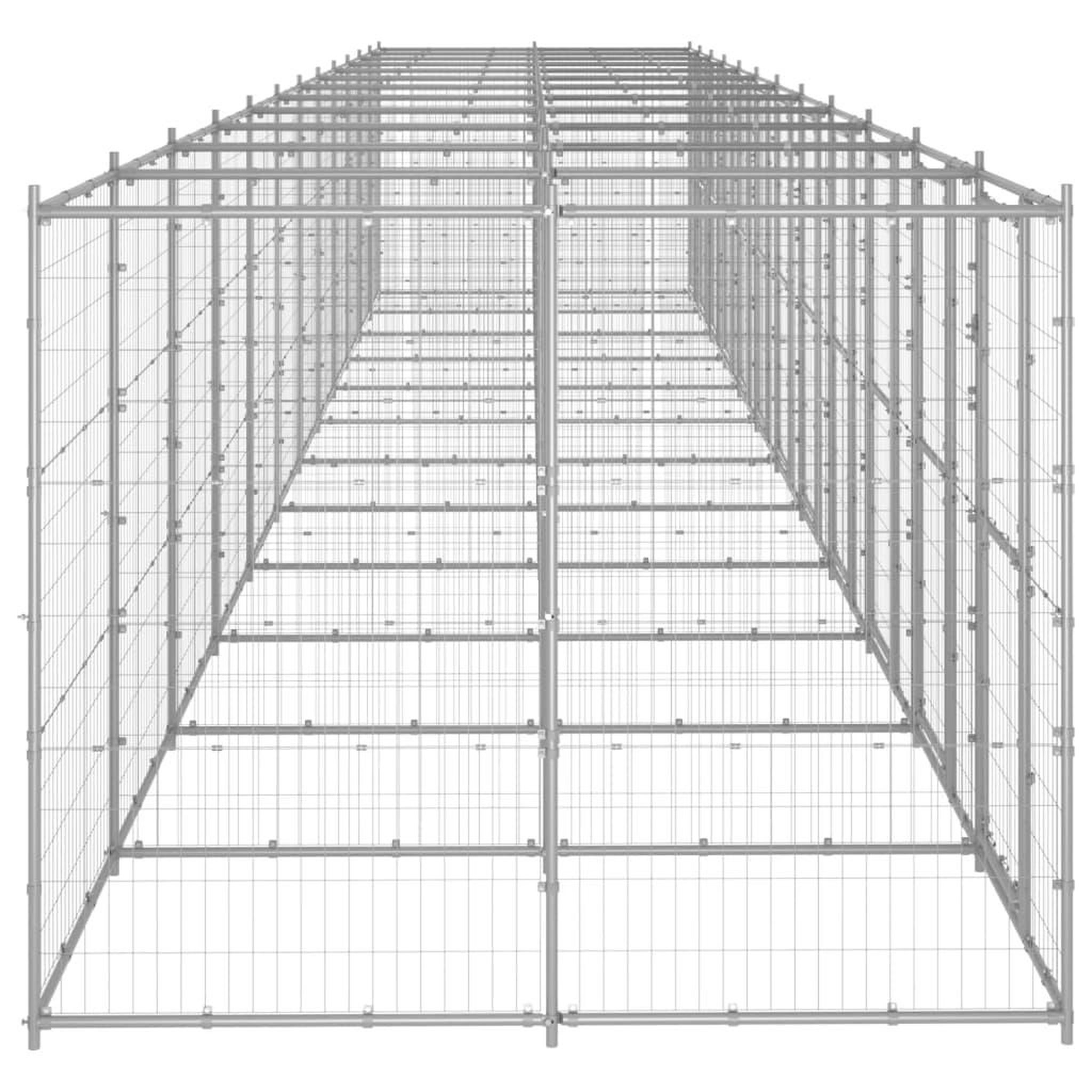 Voir la diapositive 3 : VIDAXL Chenil exterieur Acier galvanise 29,02 m²