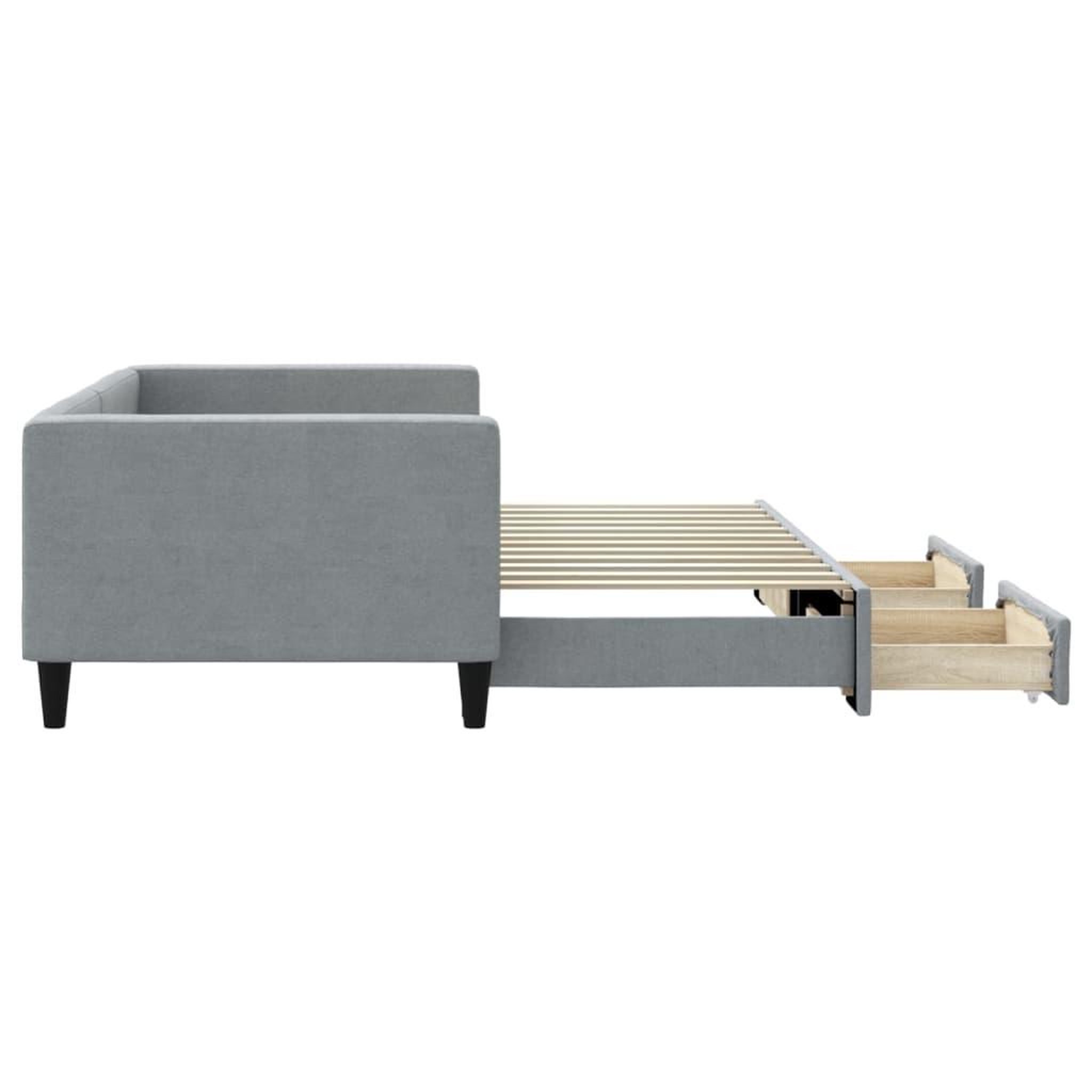 Voir la diapositive 4 : VIDAXL Lit de jour avec gigogne et tiroirs sans matelas 90x200 cm
