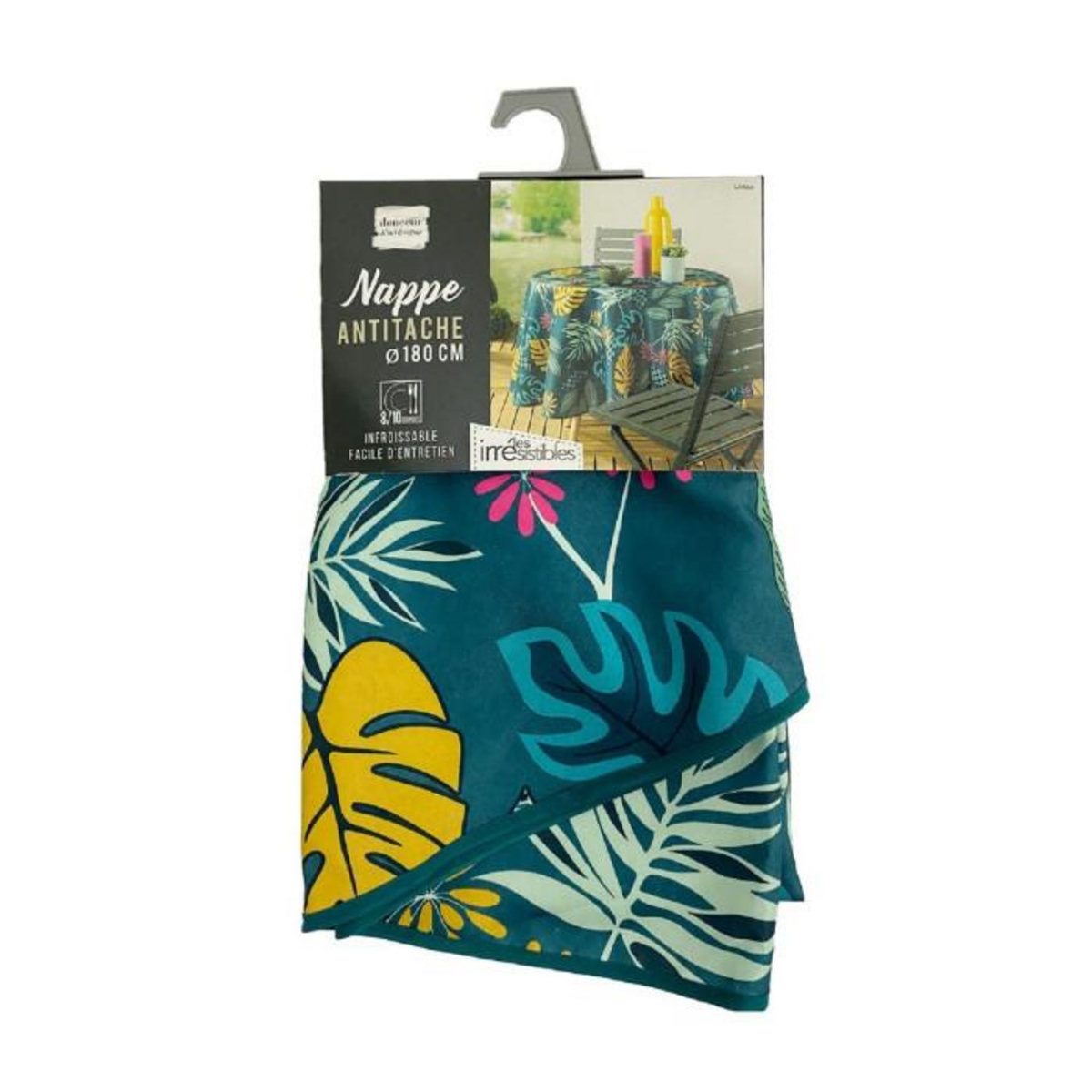 Paris Prix Nappe Antitache Imprimée  Lilidae  180cm Vert