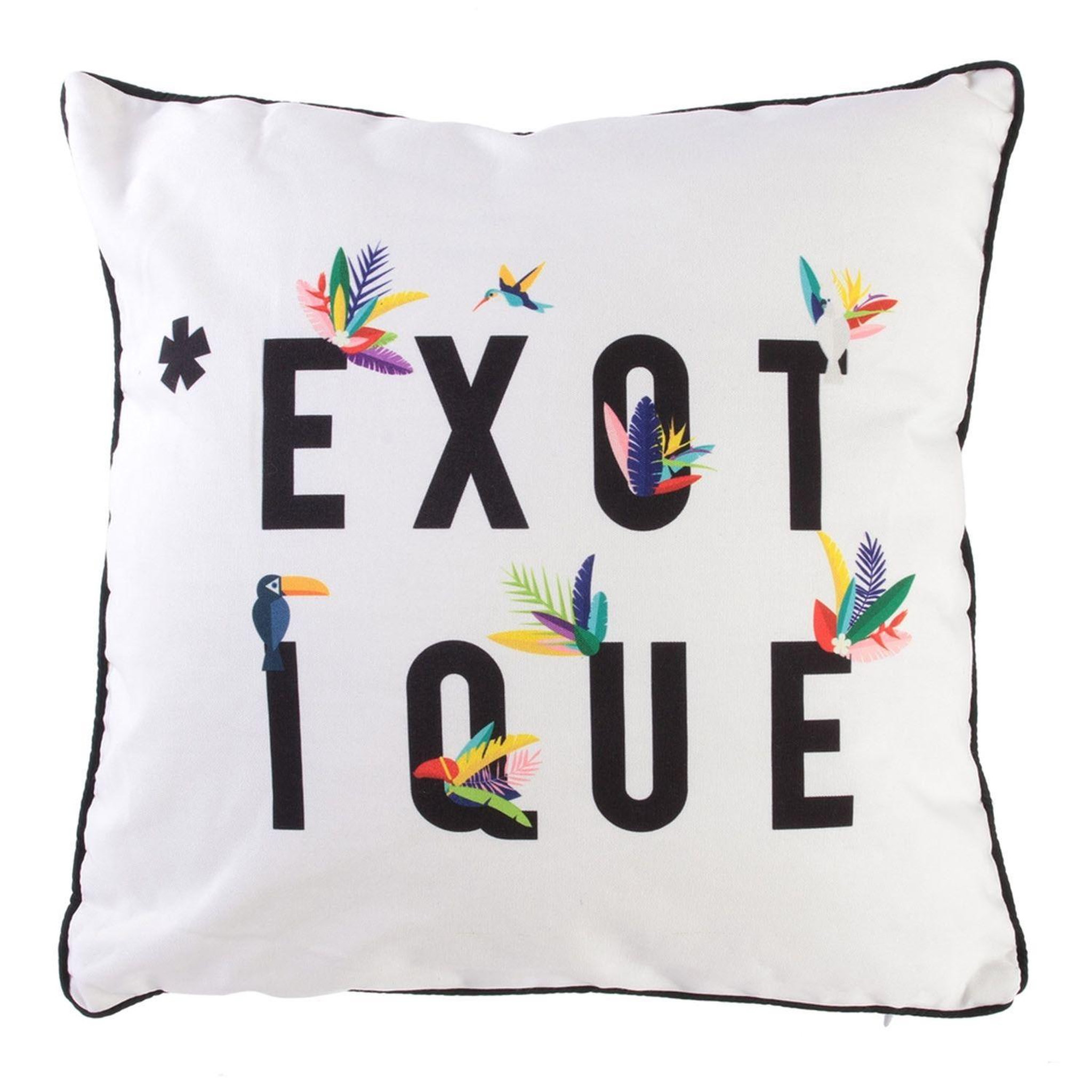 The Home Deco Factory Coussin exotic - l. 40 x l. 40 cm - blanc exotique