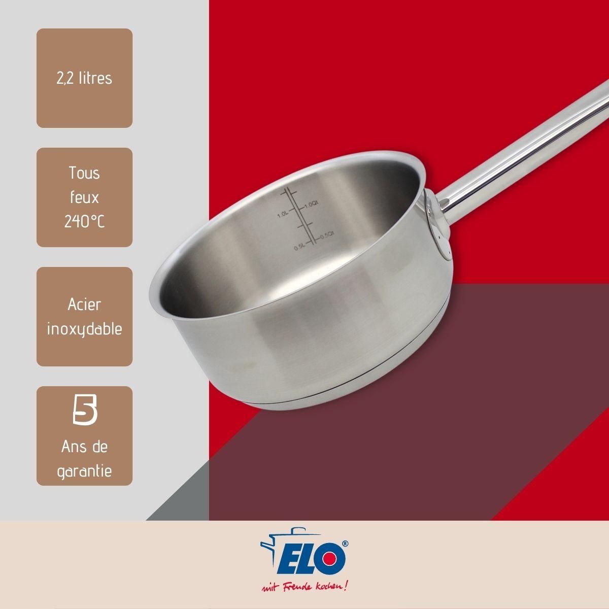 ELO Casserole en inox 20 cm de 2,2 litres Elo Profi Cuisine