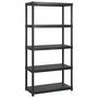 Voir la diapositive 2 : VIDAXL Etagere de rangement a 5 niveaux Noir 170x40x185 cm Plastique