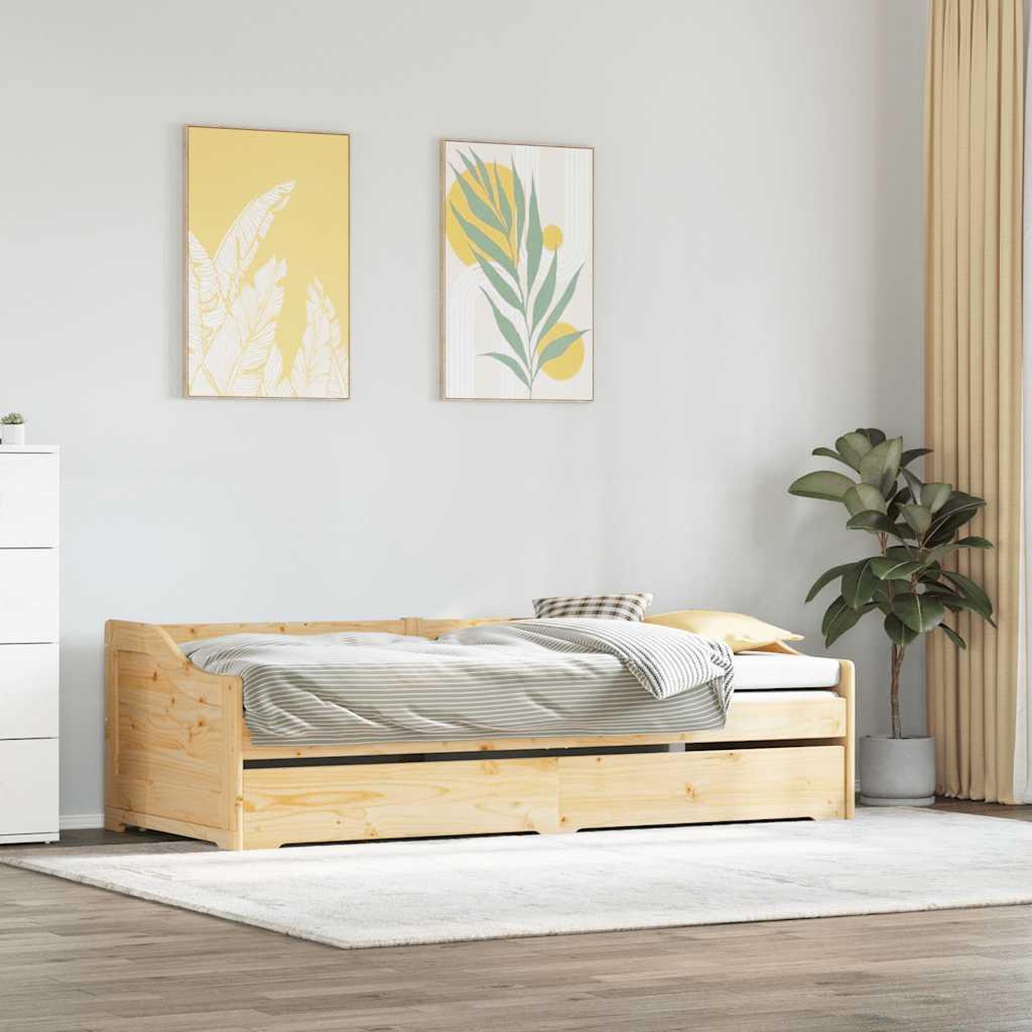 Voir la diapositive 3 : VIDAXL Lit de jour avec gigogne sans matelas IRUN 90x200 cm
