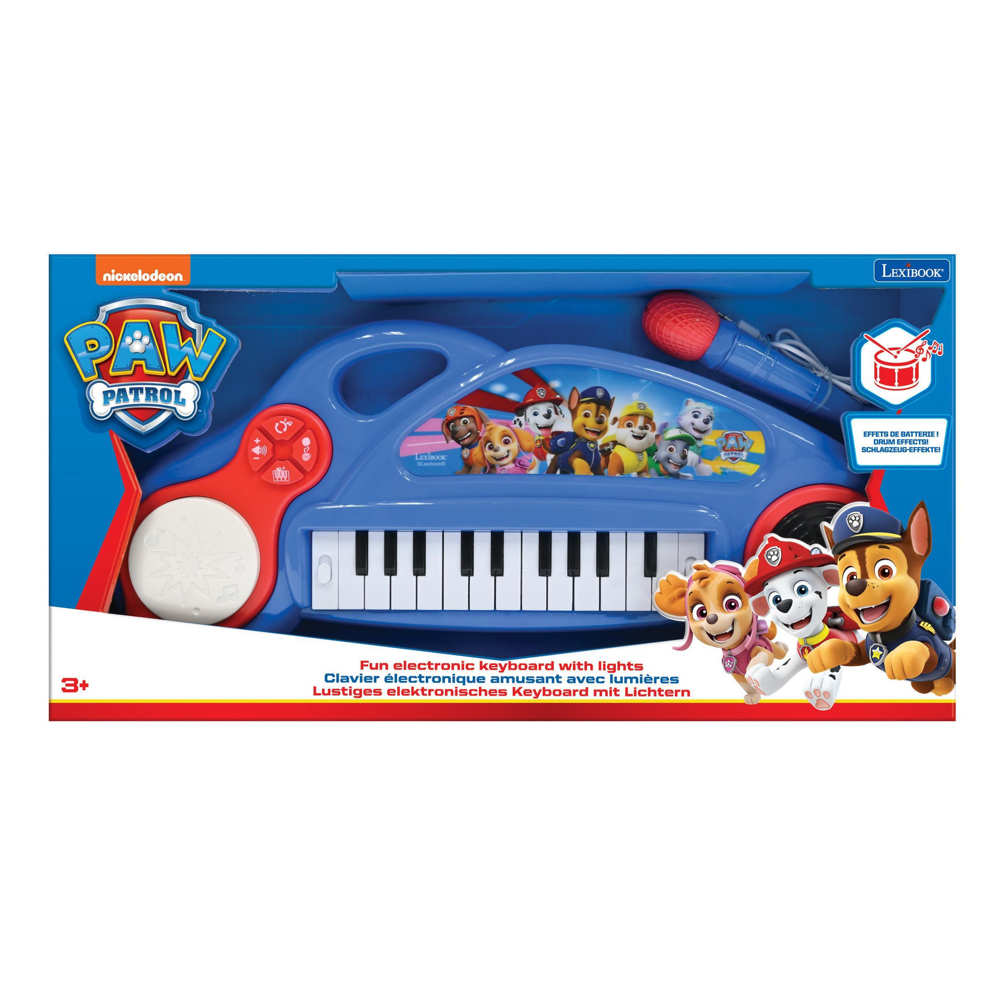 Voir la diapositive 4 : Lexibook Piano électronique La Pat Patrouille avec effets lumineux et microphone