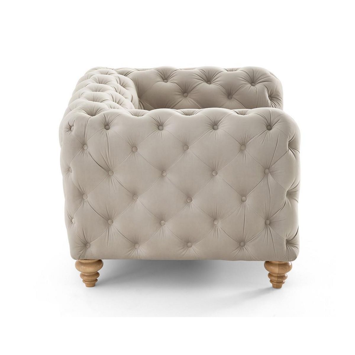 LISA DESIGN Walter - fauteuil chesterfield en velours - pieds bois