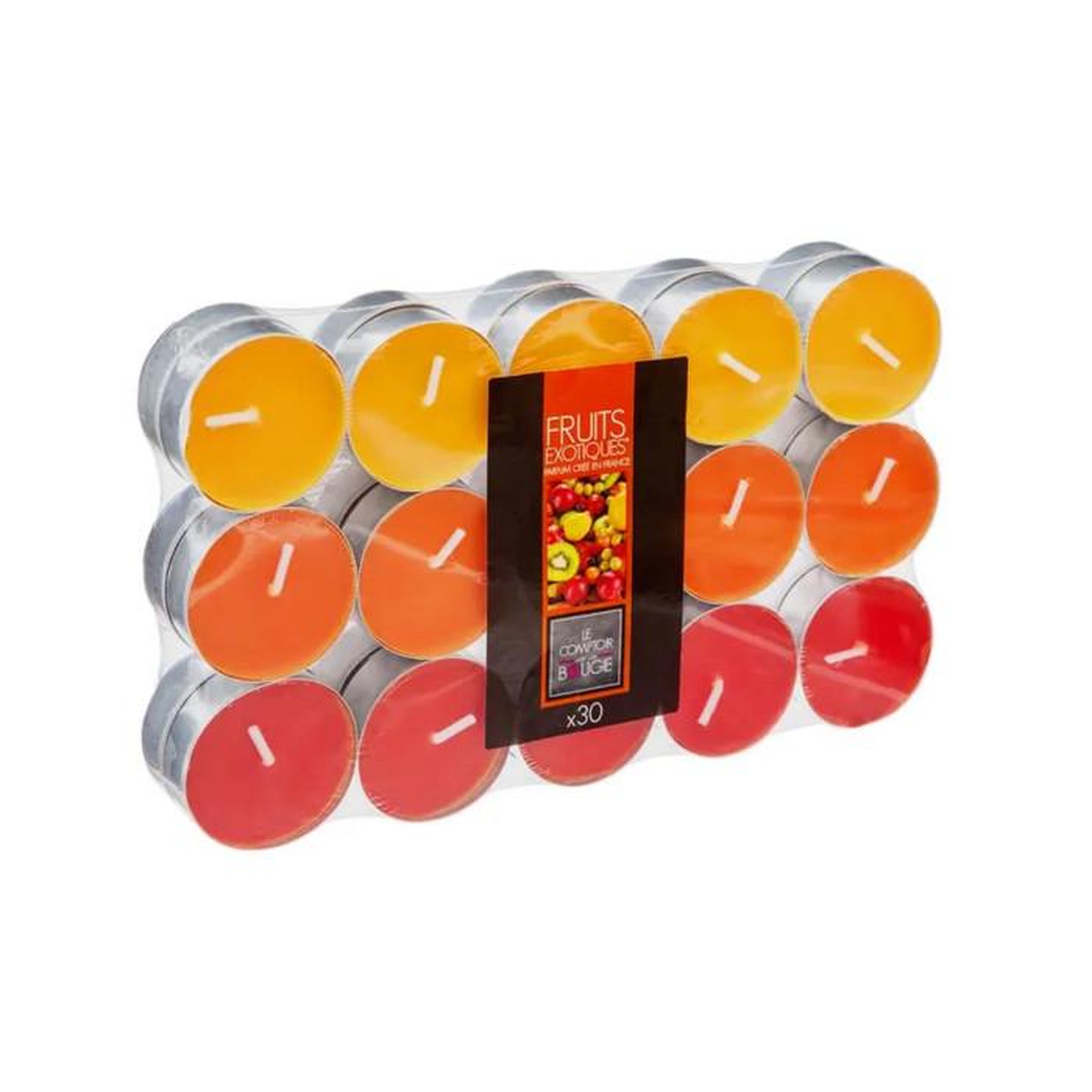 COMPTOIR DE LA BOUGIE Lot de 30 Bougies Parfumées  Nina  3,7cm Fruits Tropicaux
