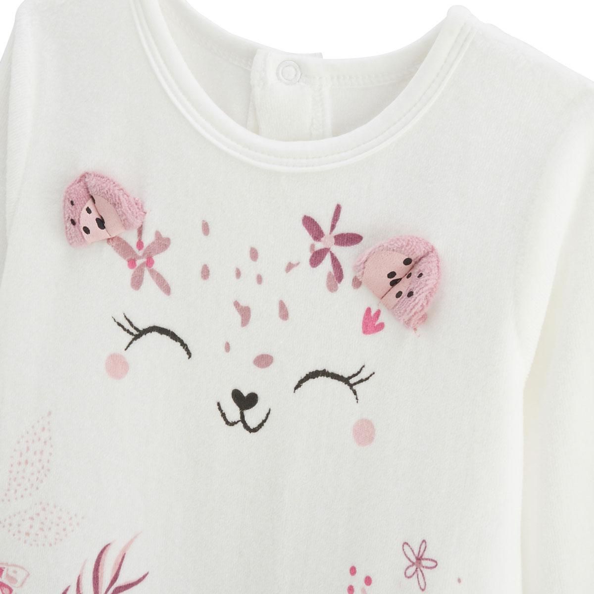 Petit Béguin Pyjama bébé en velours Louisa