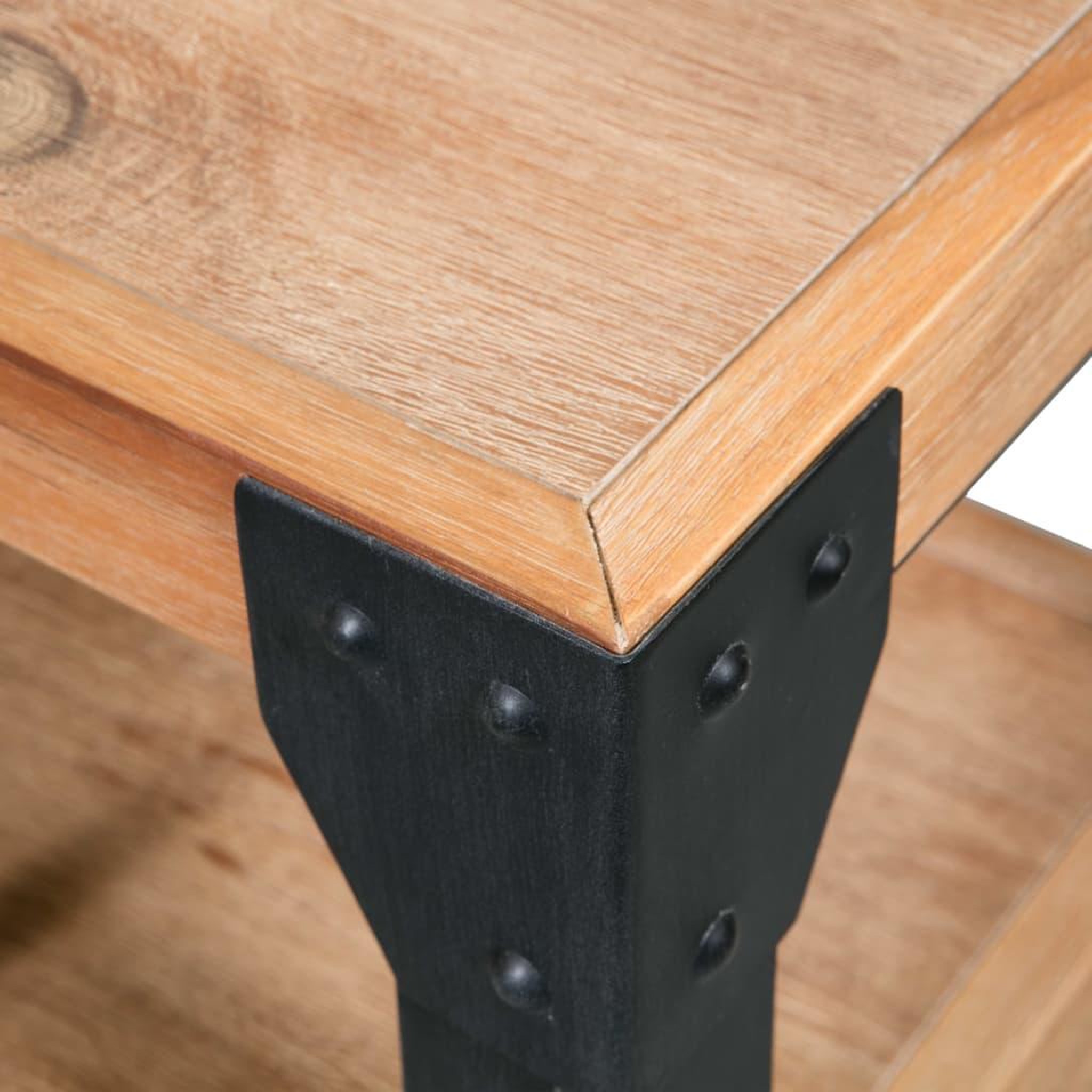 Voir la diapositive 5 : VIDAXL Tables de chevet 2 pcs Bois d'acacia massif Acier 40x30x54 cm