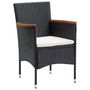 Voir la diapositive 3 : VIDAXL Ensemble a manger de jardin 5 pcs Noir