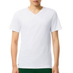 Lacoste T-Shirt Blanc Homme Lacoste d'intérieur slim fit. Coloris disponibles : Blanc