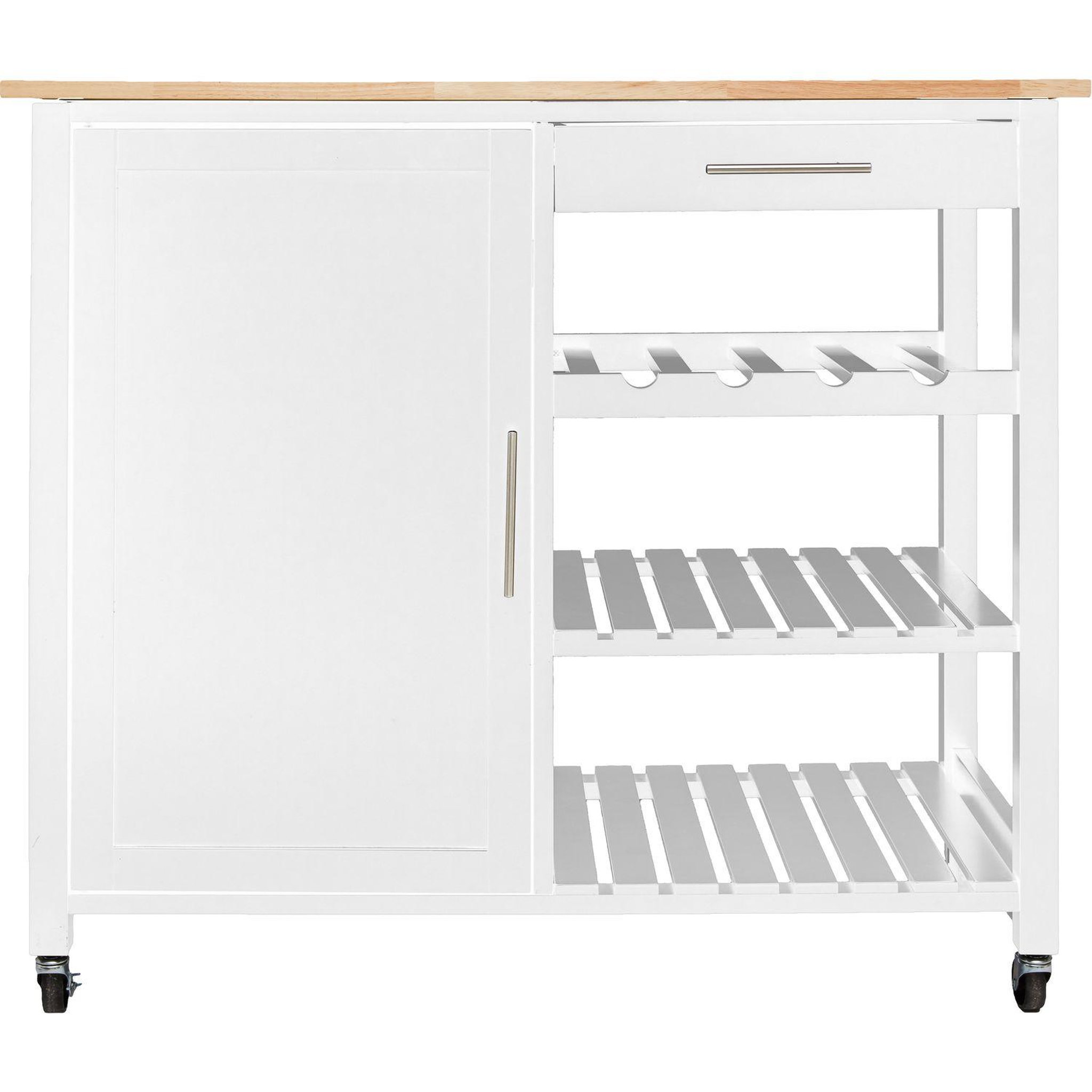 Voir la diapositive 2 : ATMOSPHERA Desserte de cuisine Claude - 100 x H. 87,5 cm - Blanc