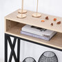 Voir la diapositive 5 : HOMCOM Table Console Table d'Entrée Industriel Multi-rangements 120 x 23,5 x 75 cm Bois Chêne