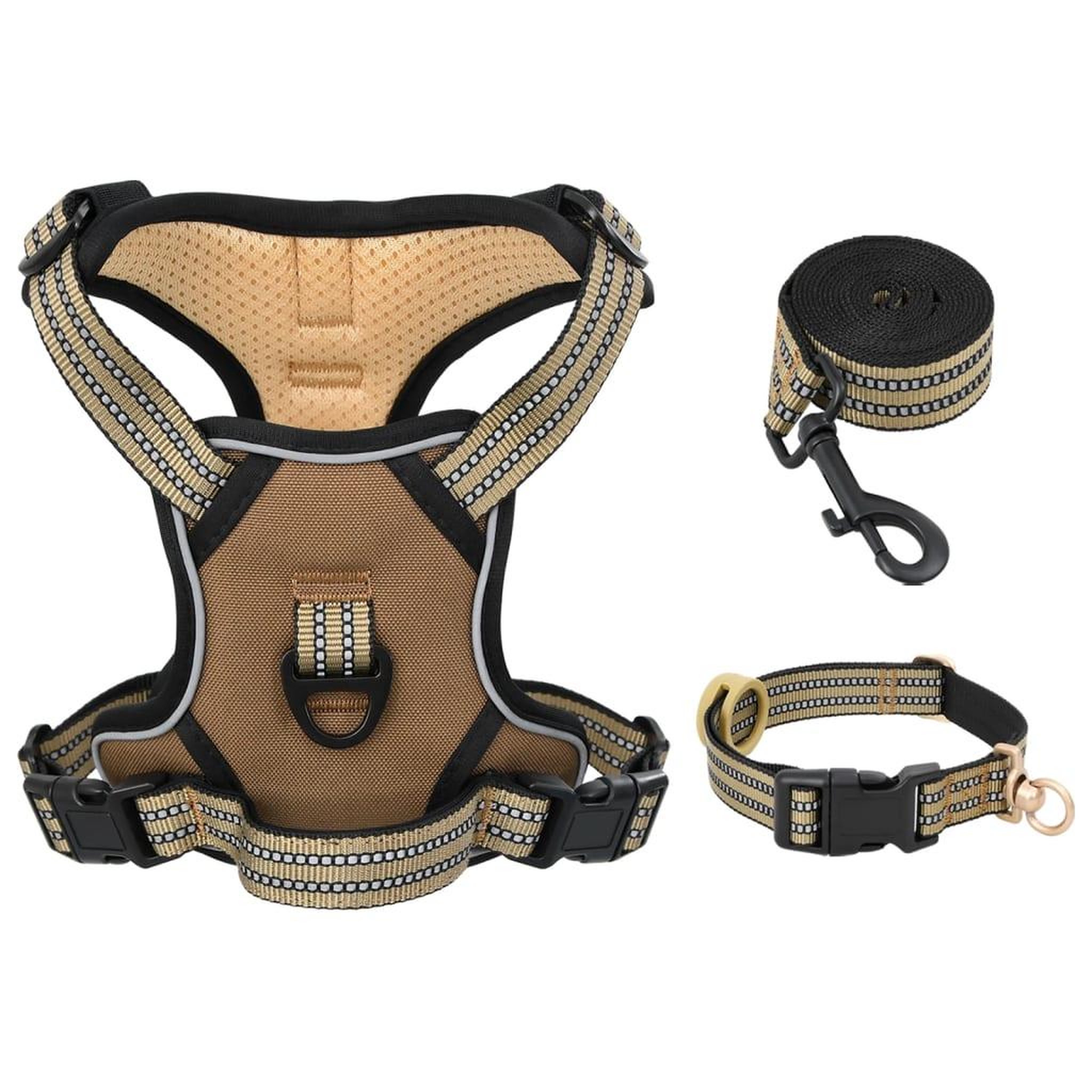 Voir la diapositive 3 : VIDAXL Harnais pour chien avec laisse et collier reglables marron L
