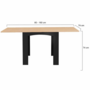 Voir la diapositive 5 : ID MARKET Table à manger extensible rectangle DONA 4-8 personnes noire plateau façon hêtre 80-160 cm