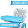Voir la diapositive 6 : Monsieur Bébé Chaise haute bébé pliable réglable hauteur dossier tablette - Ptit