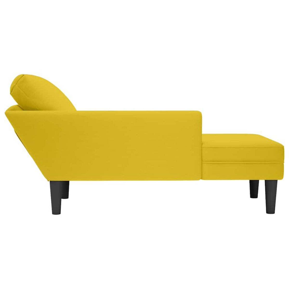 VIDAXL Fauteuil long avec coussin et accoudoir droit jaune velours