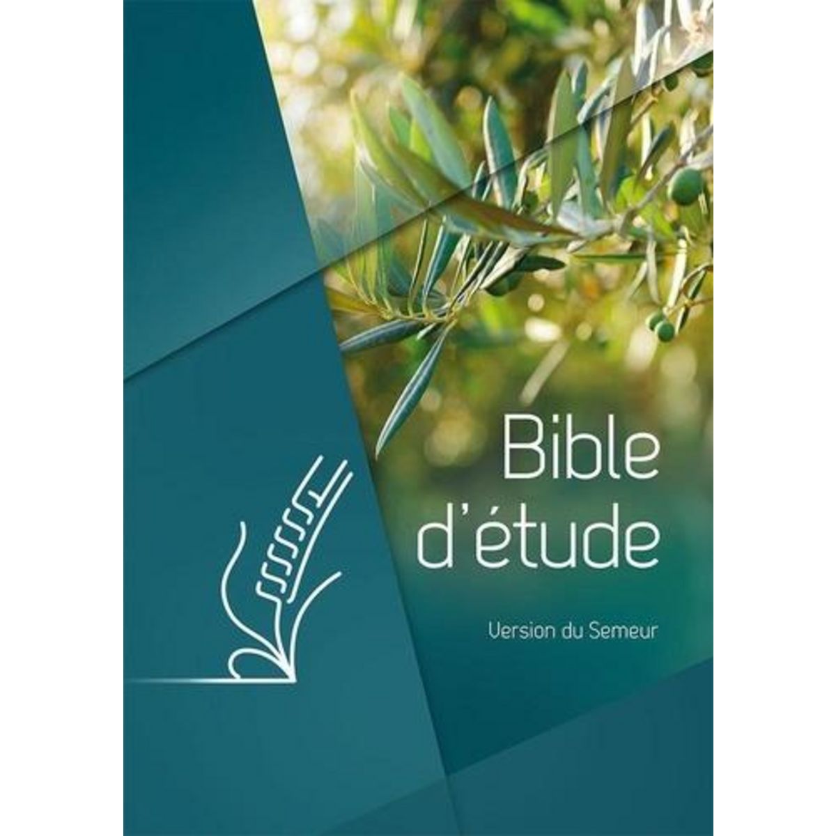 BIBLE D'ETUDE, VERSION DU SEMEUR. COUVERTURE RIGIDE VERTE, MOTIF OLIVIER, TRANCHE BLANCHE, Excelsis