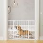 Voir la diapositive 2 : PAWHUT Barrière de sécurité longueur réglable dim. 76-107l x 76H cm sans perçage métal plastique blanc