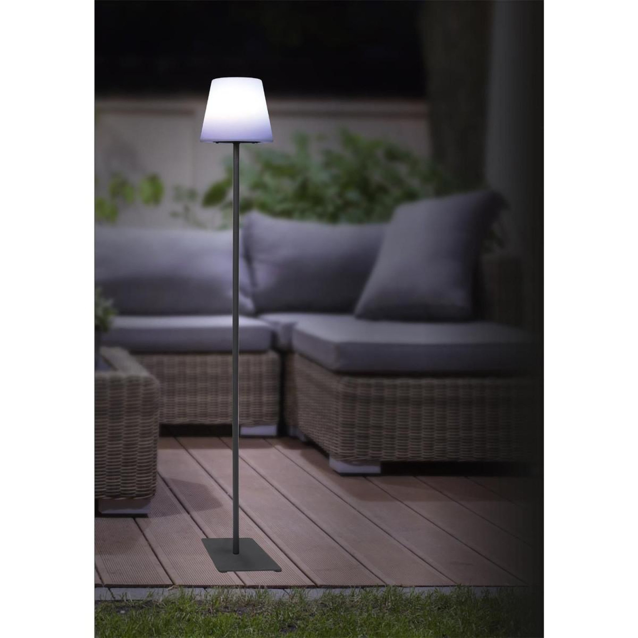Voir la diapositive 2 : The Home Deco Factory Lampadaire d'extérieur solaire  led  120cm blanc