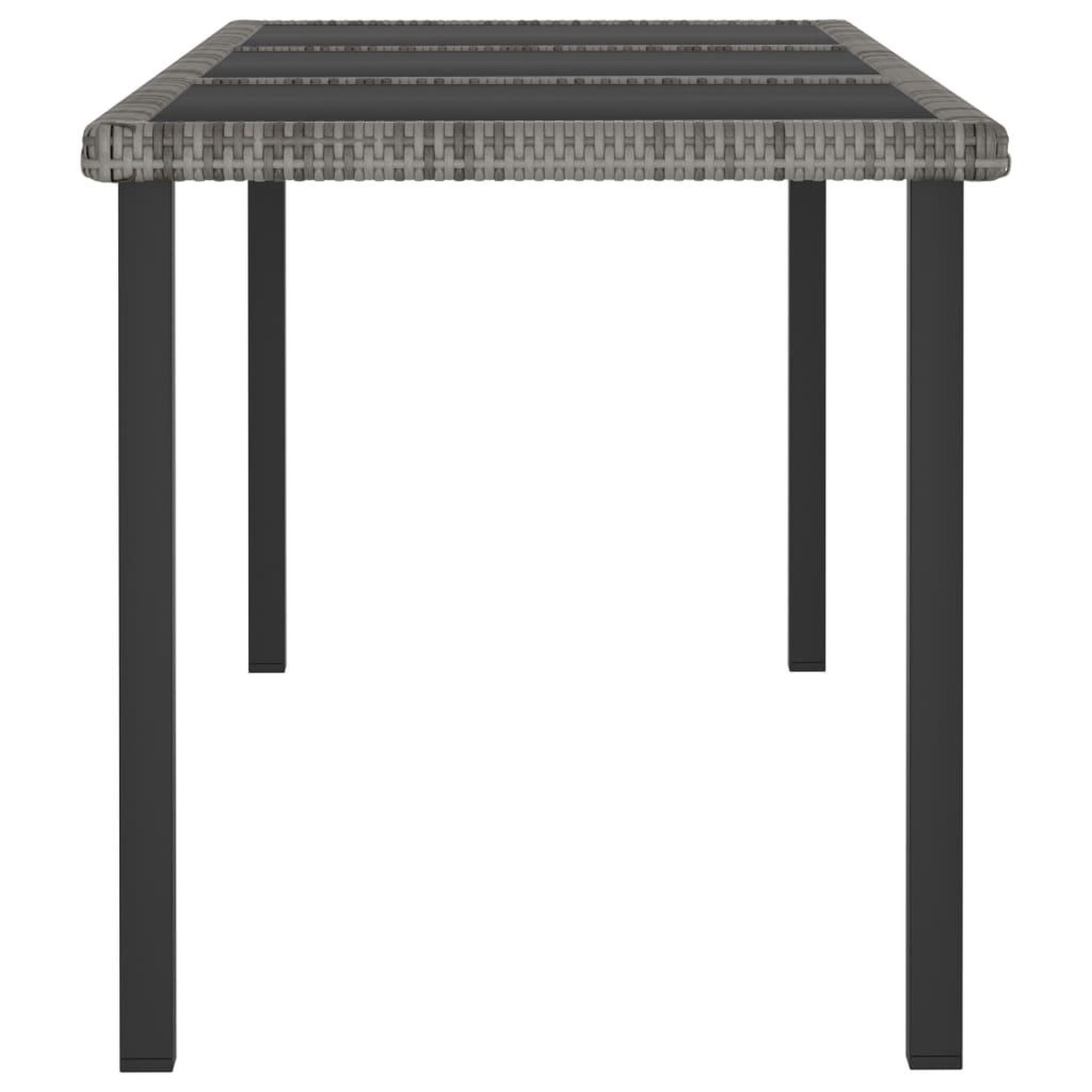 Voir la diapositive 3 : VIDAXL Table a dîner de jardin Gris 180x70x73 cm Resine tressee