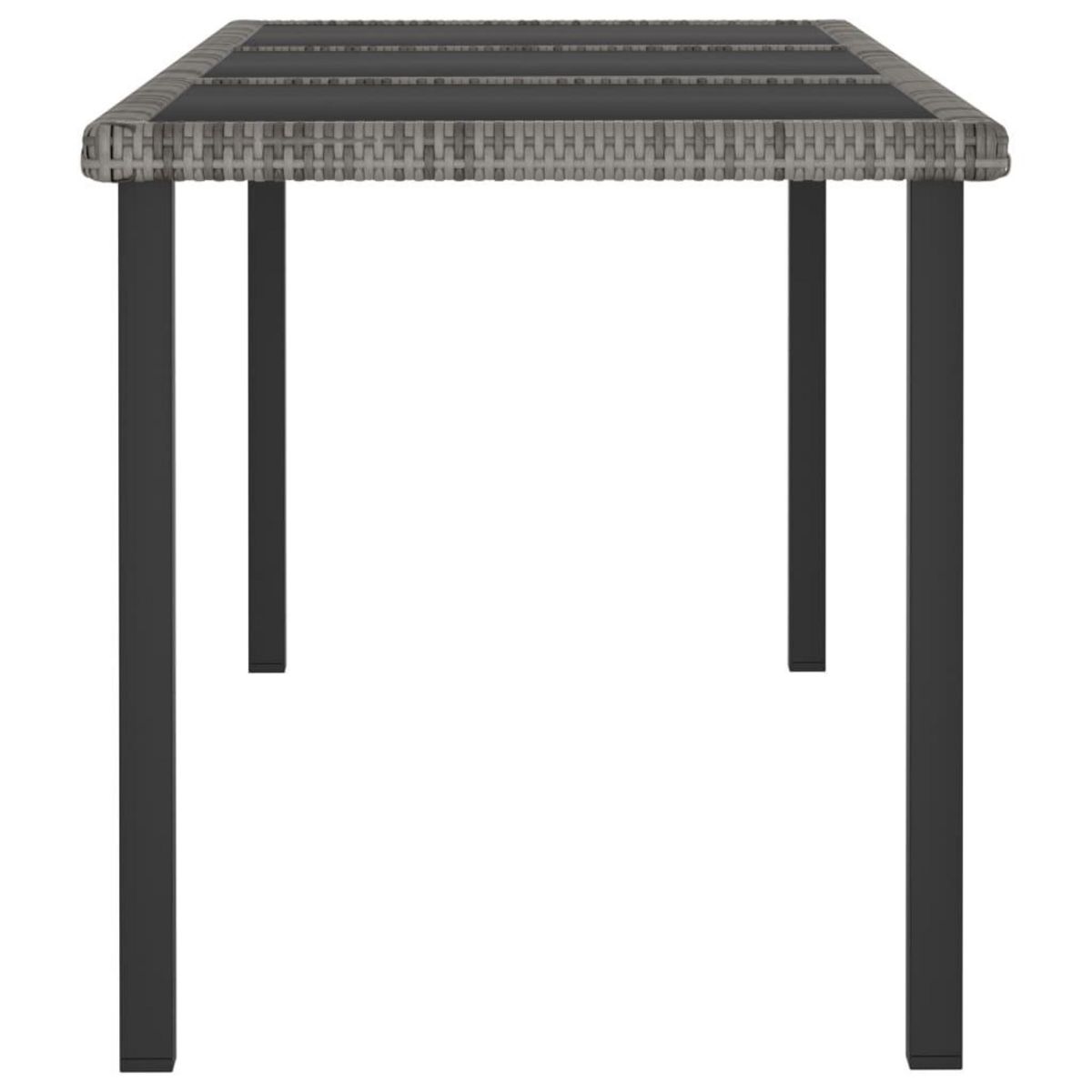 VIDAXL Table a dîner de jardin Gris 180x70x73 cm Resine tressee