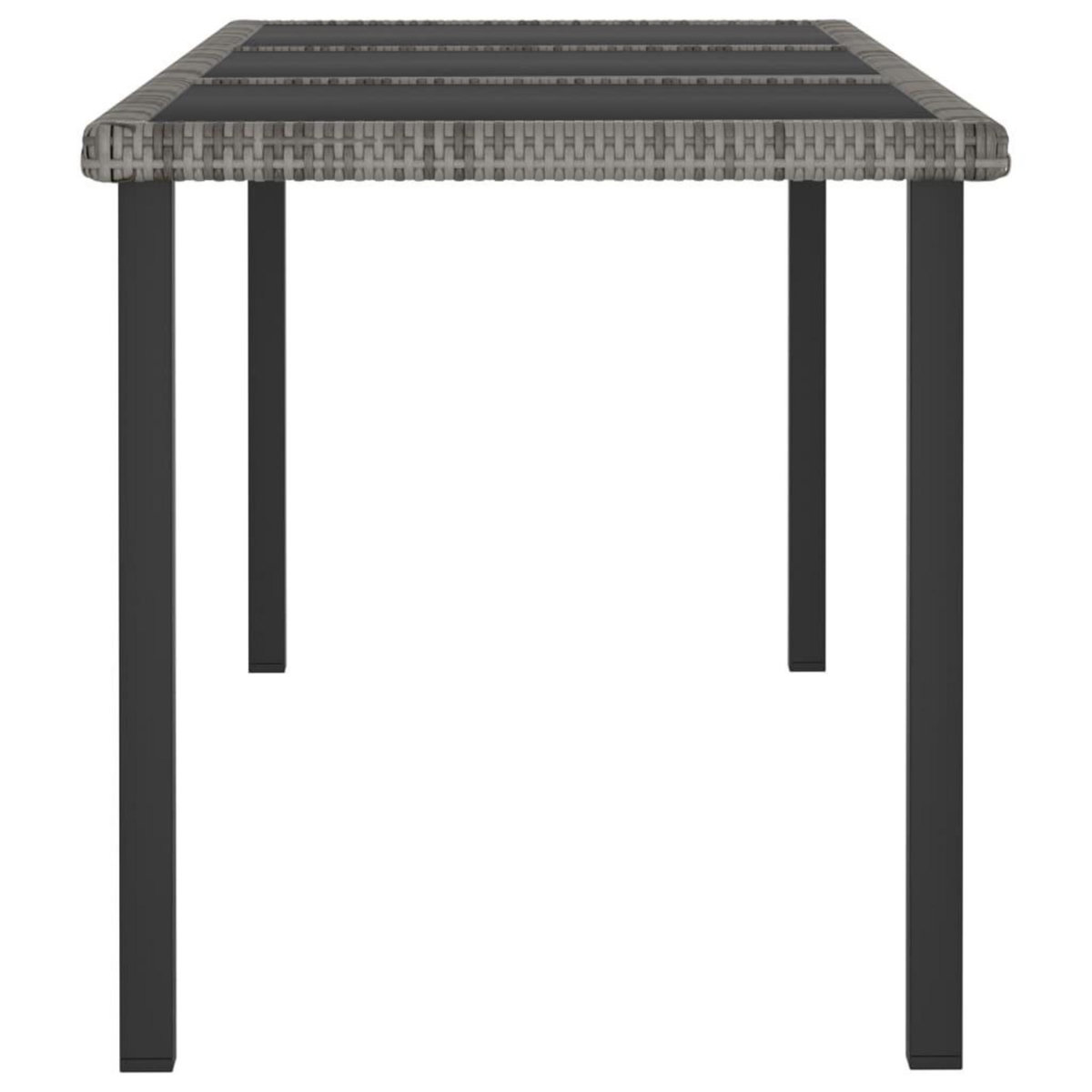 VIDAXL Table a dîner de jardin Gris 180x70x73 cm Resine tressee
