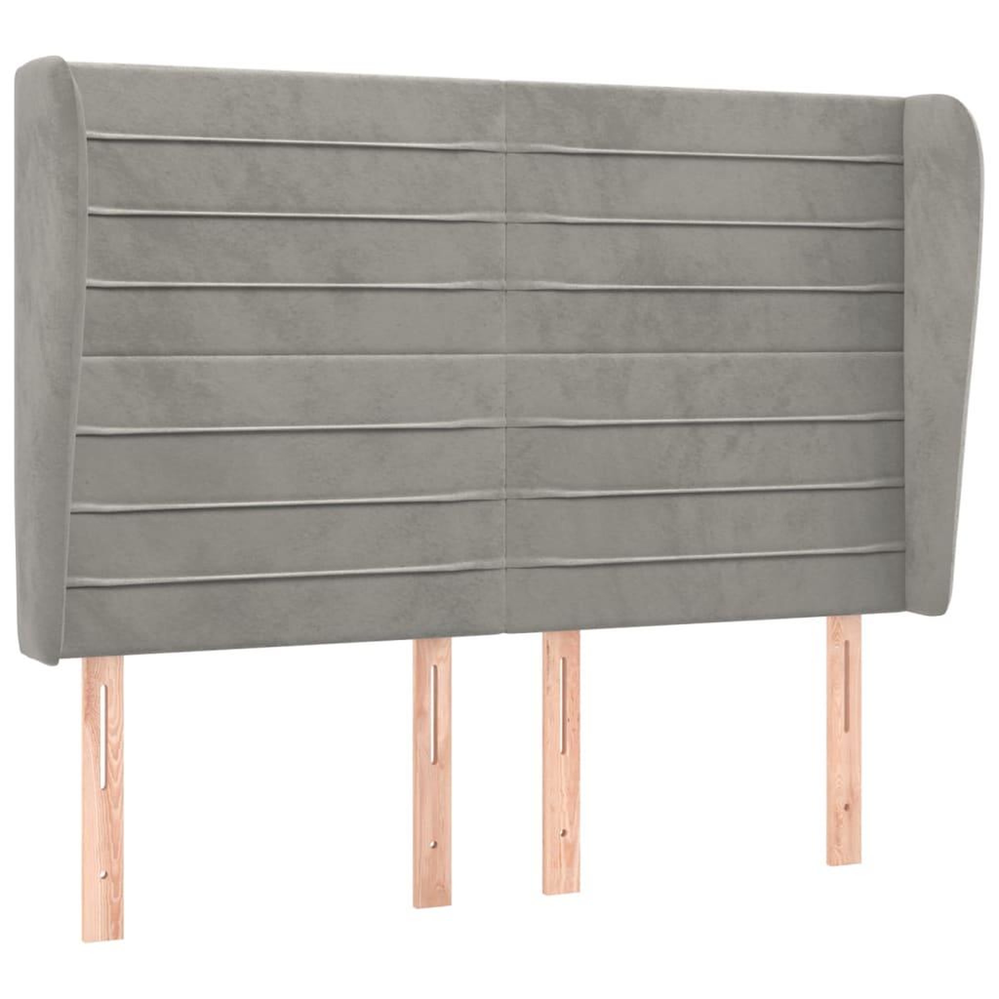 Voir la diapositive 2 : VIDAXL Tete de lit avec oreilles Gris clair 147x23x118/128 cm Velours
