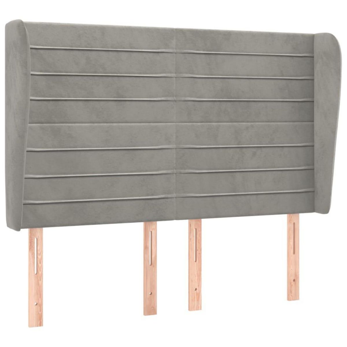 VIDAXL Tete de lit avec oreilles Gris clair 147x23x118/128 cm Velours