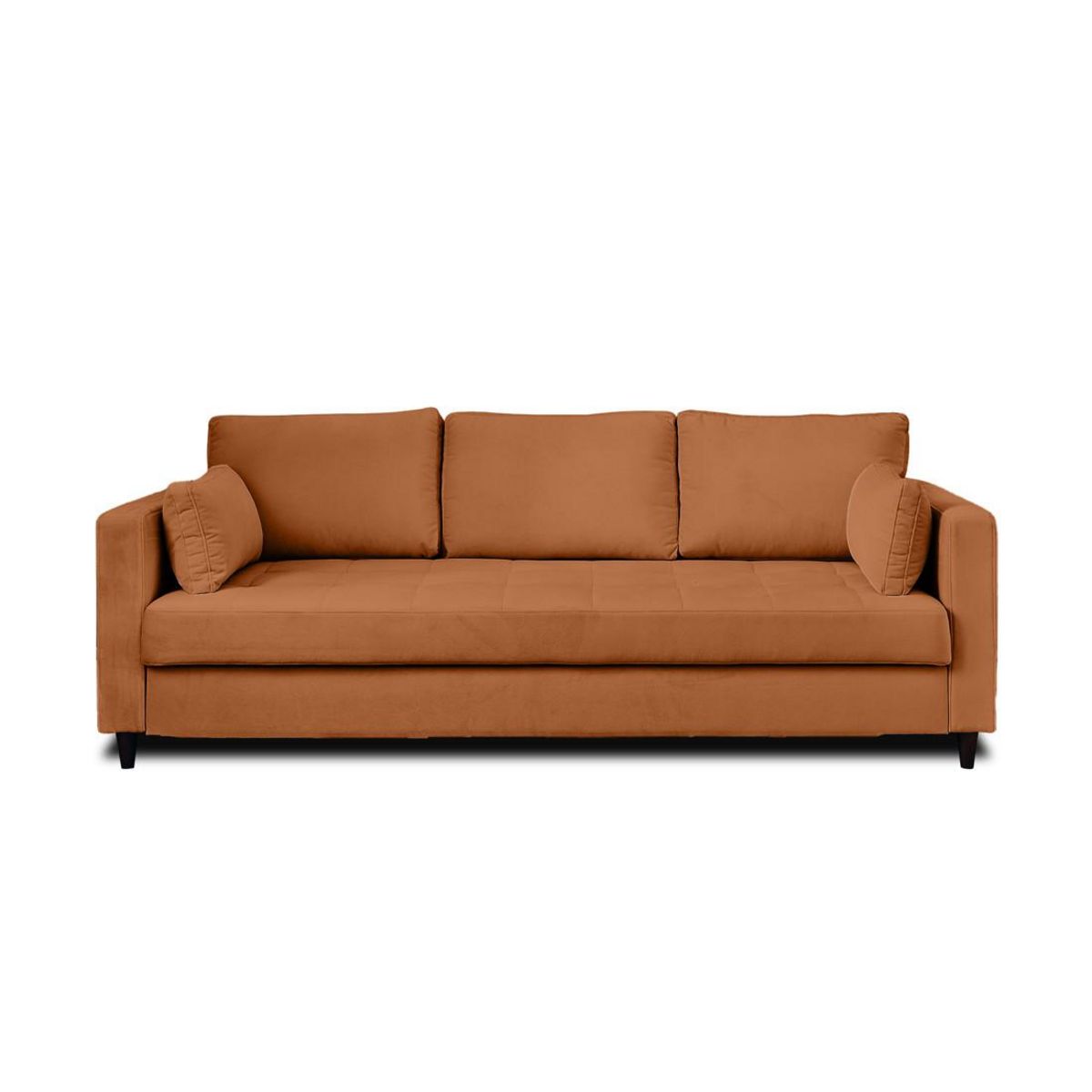 LISA DESIGN Anna - canapé droit 3 places convertible avec poche en velours