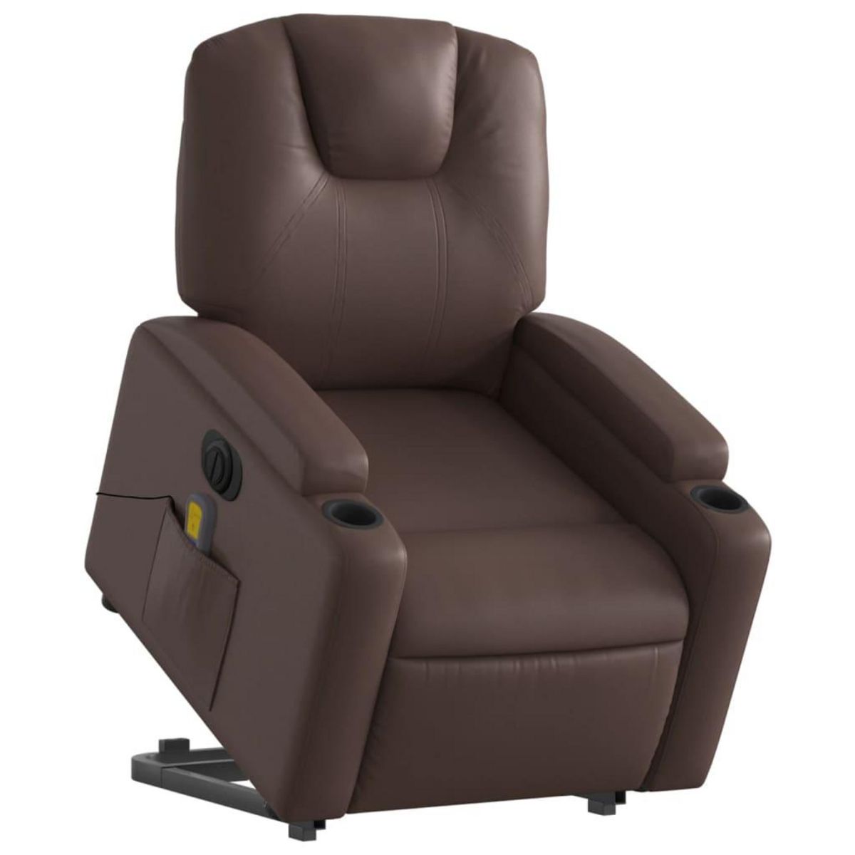 VIDAXL Fauteuil inclinable de massage electrique marron similicuir