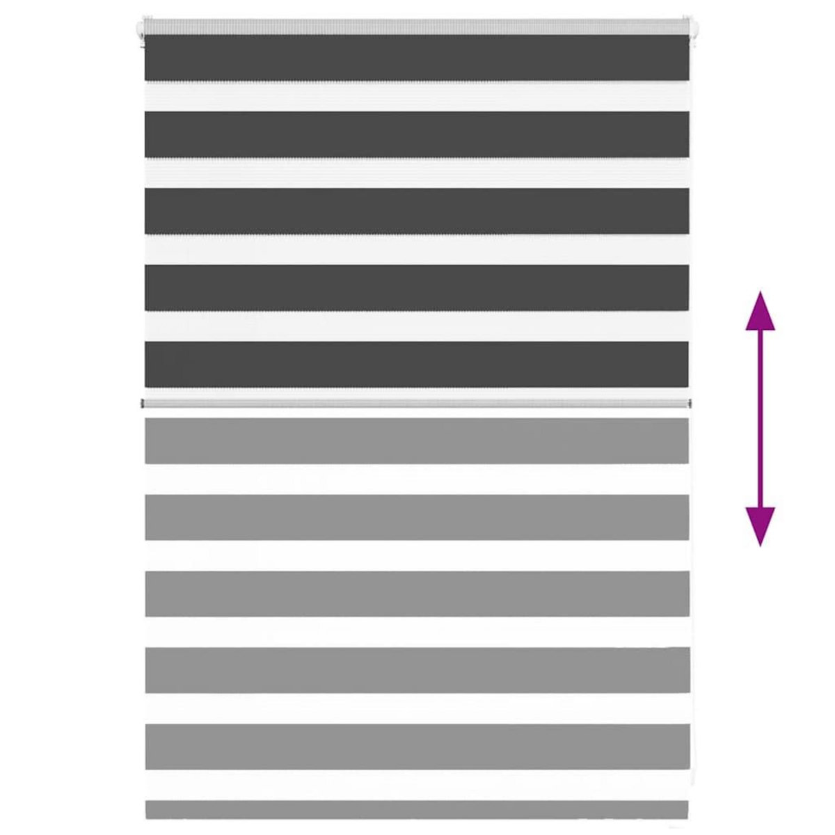 VIDAXL Store zebre noir 115x100 cm largeur du tissu 110,9 cm polyester