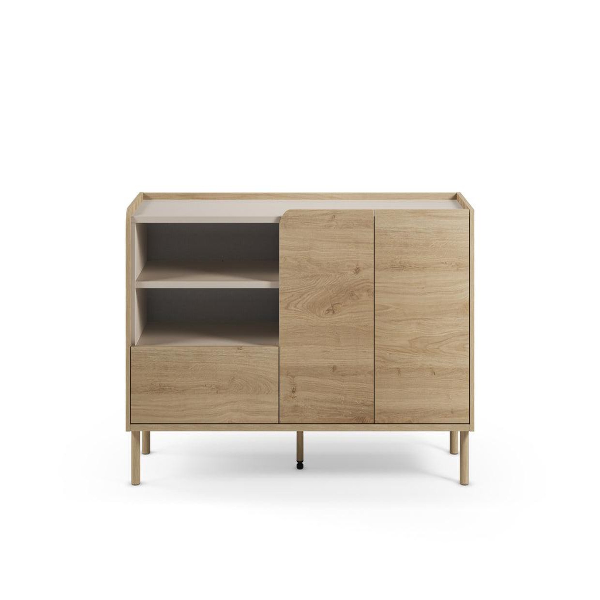 CASANOVA PARIS Isadora - buffet 2 portes 141cm en mélamine - chêne clair