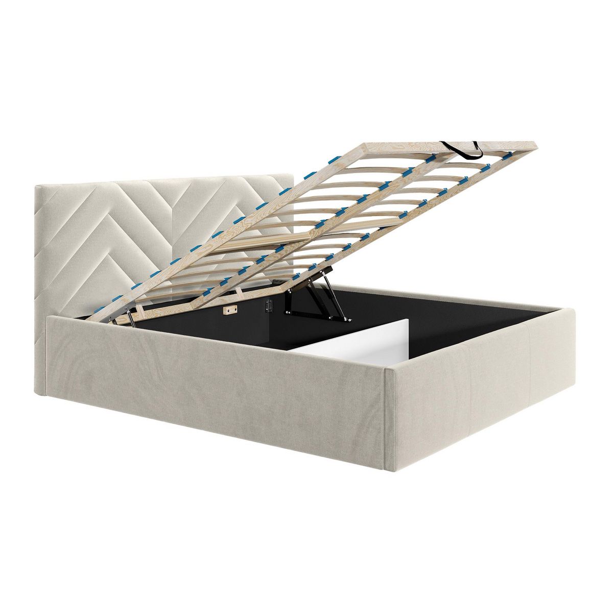 BEST MOBILIER Santiago - lit coffre - 180x200 - sommier inclus - en velours